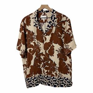 INDUSTRY FLORAL LEAF PRINT SHIRT BROWN MEN'S NWT SIZE XXL
